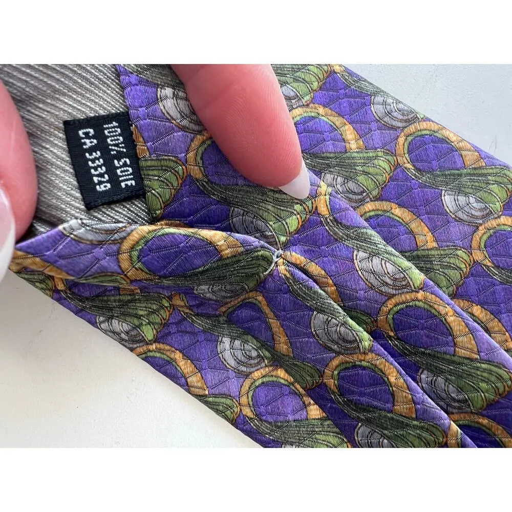Kolte Couture Italy Limited Edition Silk Men's Neck Tie Purple Green SG